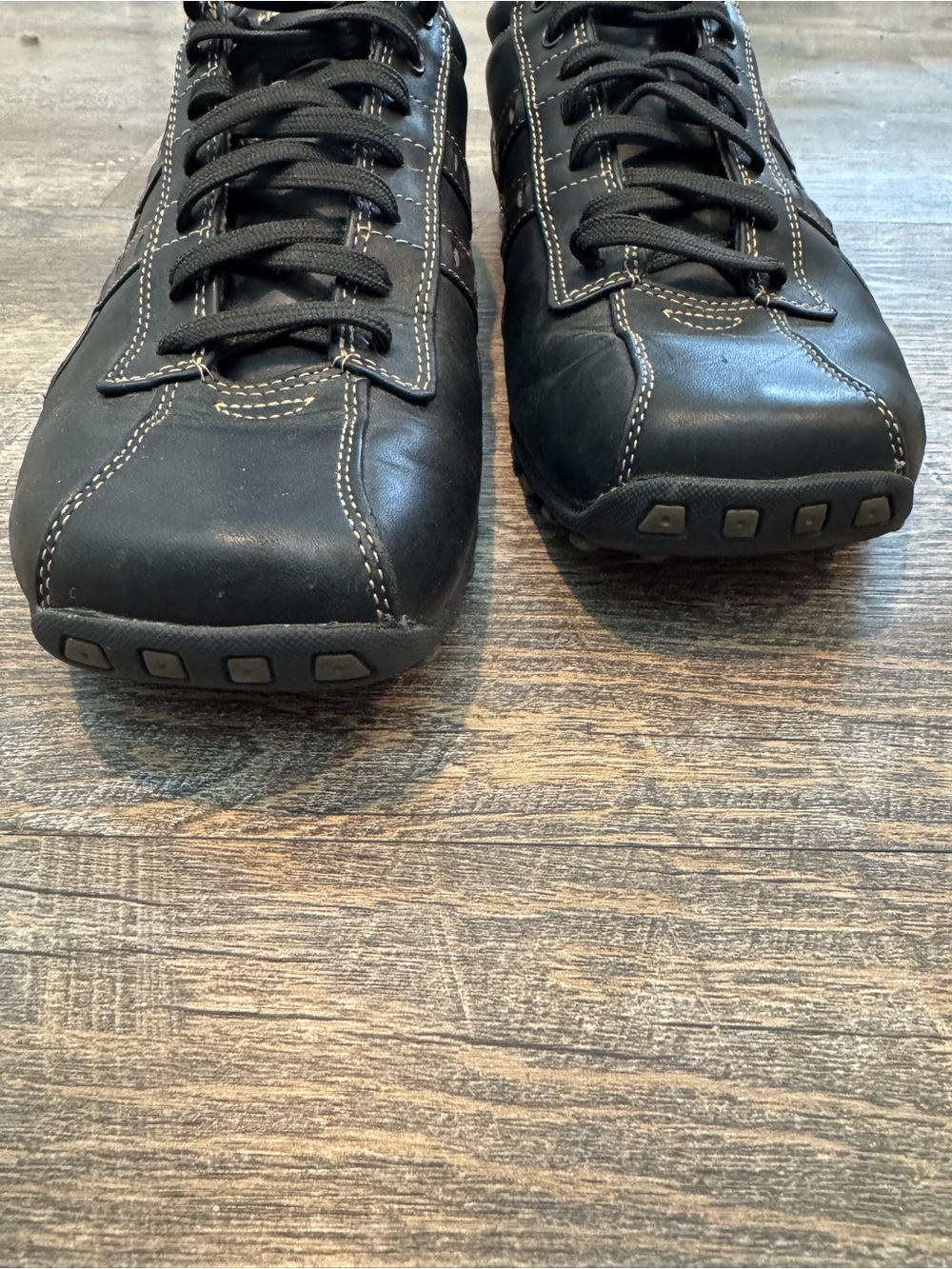 Skechers Men's Black Leather Lace-Up Dress Sneakers Mens SZ 10 - Picture 14 of 16